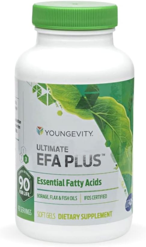 Youngevity Ultimate EFA Plus – Essential Fatty Acids, 90 Soft Gels – Balanced Fish Oil Formula for a Healthy Lifestyle – Omega-3, Omega-6, Omega-9 Supplement for Optimal Health Support