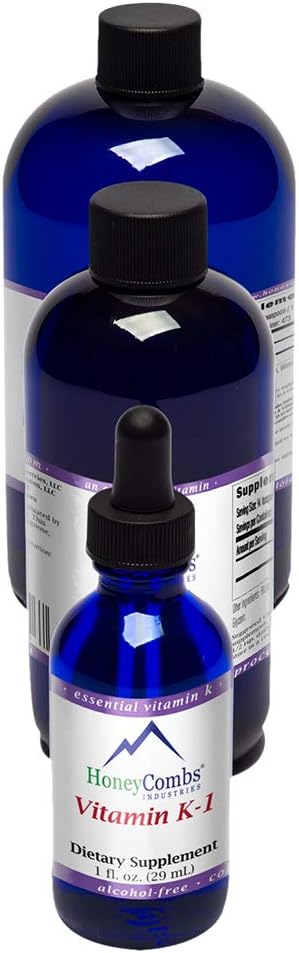HoneyCombs Vitamin K Drops Newborn Oral Vitamin K for Newborns, and Adults Liquid Vitamin K1 Phytonadione Also k1 for Dark Under Eye Circles and Skin - Bottle - Made in USA(16 Fl oz)
