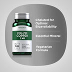 Piping Rock Chelated Copper 2 mg Supplement | 300 Tablets | Vegetarian, Non-GMO, Gluten Free