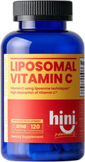 HINI Liposomal Vitamin C 500mg - High Absorption Vitamin C Capsules for Daily Wellness, Organic, 1 per Serving, 120 Capsules