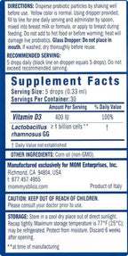 Mommy's Bliss Baby Probiotics + Vitamin D Drops,Supports Digestive Health & Immune Function*,400IU Vitamin D,Supports Bone Development*,Newborns+,Flavorless,0.34 Fl Oz (30 Servings),(Pack of 2)