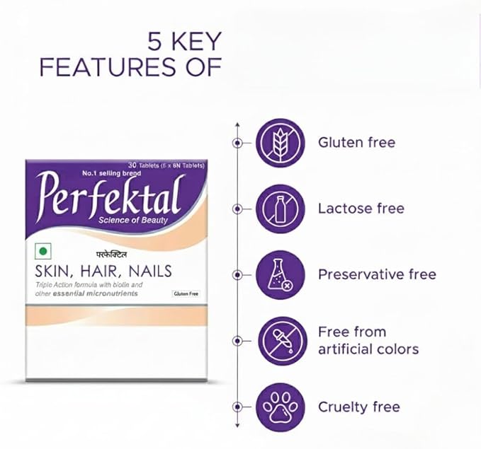 Hair Skin Nail Supplement Triple Action Formula enriched with Biotin, Zinc, Selenium,Grape Seed Extract, for Healthy Skin, Hair, and Nails | Gluten Free Vegetarian Tablets(Pack of 1)