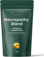 The Nerve Brand Neuropathy Superfood Blend, Greens Powder with R Alpha Lipoic Acid & Lions Mane for Nerve Support, Sunshine Orange, 30 Servings