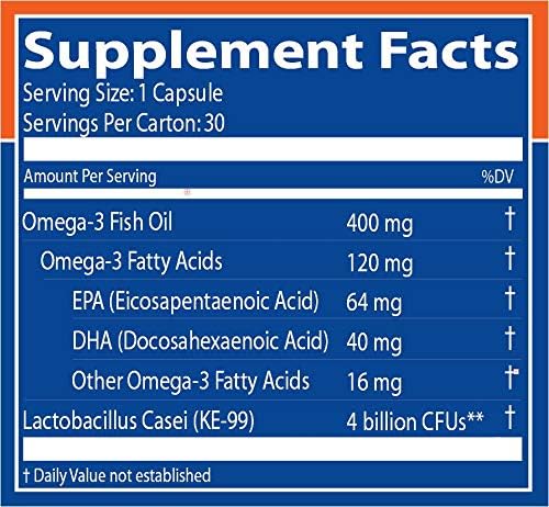 Restora Probiotic Supplement -Immunity Booster-Patented probiotic w|Omega 3, Gut Health Stabilizer Increases Resistance to Infectious Diseases -Calms Inflammation