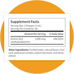 Pattern Wellness Vitamin B12 5000 mcg – Sublingual Liquid Drops – Methylcobalamin, Supports Energy & Immune Health – Vegan Citrus Flavor – 2 fl. oz (60mL), 3rd Party Lab Tested