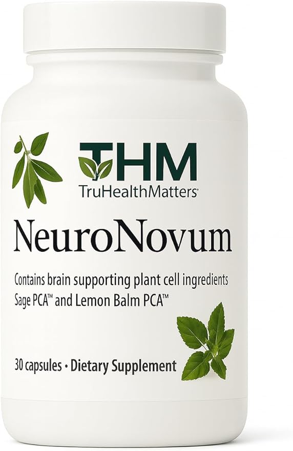 NeuroNovum Memory Support Capsules for Focus & Mental Clarity – Herbal Cognitive Supplement with Plant Cell-Cultivated Sage & Lemon Balm – Brain Support Formula – 30 Count