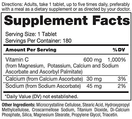 Roex Vitamins | Vitamin C Mineral Ascorbates | Anti-Aging | Healthy Immune System | 180 Count