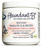 Sufficient-C Abundant-B High-Dose Methyl B-12 and Biotin Pink Lemonade Energy Drink Mix Solution - Flavor w/Function in Each Refreshing sip!