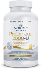 Nordic Naturals ProOmega 2000-D, Lemon Flavor - 120 Soft Gels - 2150 mg Omega-3 + 1000 IU D3 - Ultra High-Potency Fish Oil - EPA & DHA - Brain, Heart, & Immune Health - Non-GMO - 60 Servings