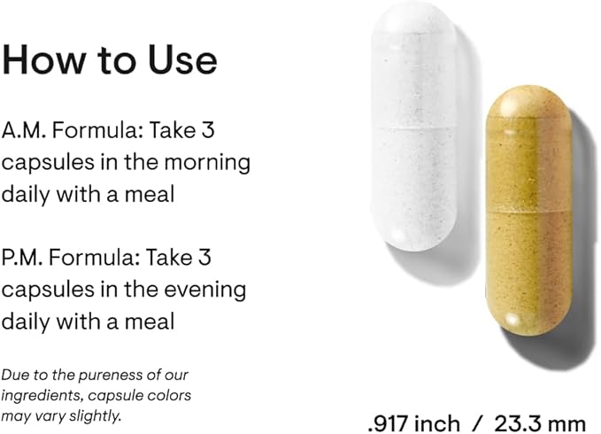 THORNE - Multi-Vitamin Elite AM & PM (180 Capsules) & Amino Complex (Berry, 8 Oz) Bundle - Supports Energy Production & Athletic Performance - Gluten, Dairy & Soy-Free