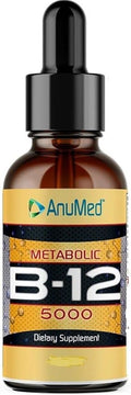 ANUMED - Vitamin B12 5000 mcg Liquid with B-Complex (Methylcobalamin) Sublingual Drops (2oz)