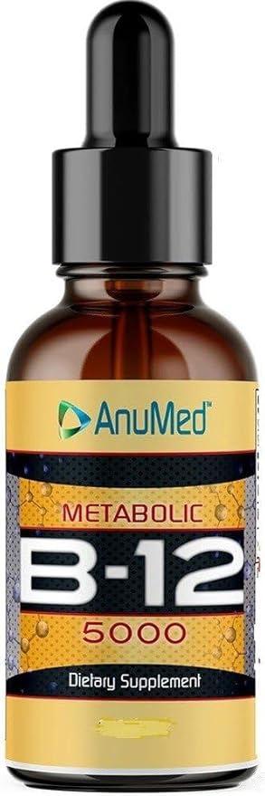 ANUMED - Vitamin B12 5000 mcg Liquid with B-Complex (Methylcobalamin) Sublingual Drops (2oz)