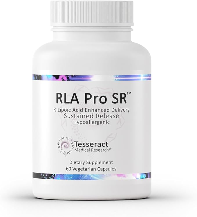 Tesseract RLA Pro SR, Lipoic Acid Supplement, 60 Capsules, Sustained-Release R-Lipoic Acid, Boosts Mitochondrial & Cellular Energy, Amino Acid Metabolism Support, Hypoallergenic