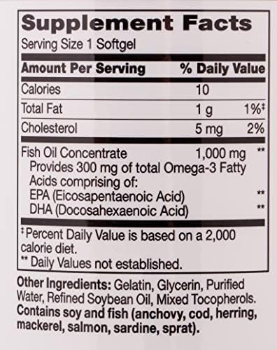 21st Century Fish Oil 1000 mg Softgels, 300-Count (Pack of 3)