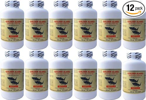 Golden Alaska Deep Sea Fish Oil 1000 mg - 300 Softgels (12 Pack)