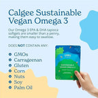 Calgee Vegan Omega 3 Supplement, 450mg DHA & EPA Fatty Acids from Algae Oil, Plant-Based Fish Oil Alternative, Carrageenan-Free Softgels, Non-GMO, 60 Count