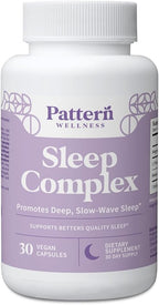 Pattern Wellness Sleep Complex – Supports Relaxation & Healthy Sleep Patterns – with Melatonin, L-Theanine & Magnesium – 30 Vegan Capsules