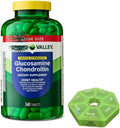 M&F Essential Triple Strength - Glucosamine Chondroitin- 340 Tablets by Spring Valley- Joint Health & Mobility Support- Dietary Supplement- Pill Organizer
