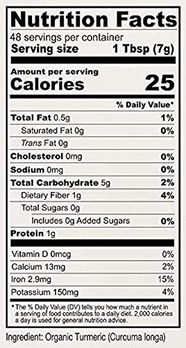 Anthony's Organic High Curcumin Turmeric Powder, 12 oz, Gluten Free, Non GMO, Non Irradiated