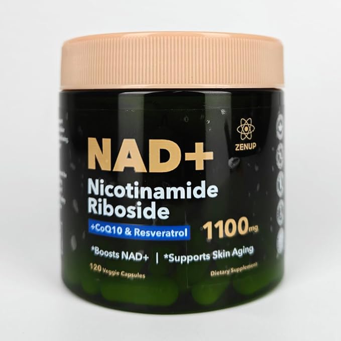 NAD+ Supplement | 1100mg Liposomal Nicotinamide Riboside with Resveratrol & Quercetin | Anti-Aging, Cellular Energy, Mental Focus | 120 Caps