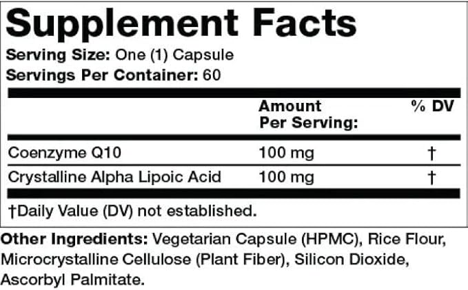 Olympian Labs Alpha Lipoic Coenyme Q 10 200 mg Caps, 60 Count
