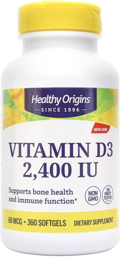 Healthy Origins Vitamin D3 2, 400 Lulanolin Gels, 360 Count