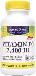 Healthy Origins Vitamin D3 2, 400 Lulanolin Gels, 360 Count