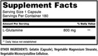 Amazing Formulas L-Glutamine Amino Acid Supplement | 800 Mg Per Serving | 180 Capsules | Non-GMO | Gluten Free | Made in USA