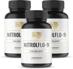 Golden After 50 NitrolFlo-9 - Nature-Powered Nitric Oxide Supplement with Pomegranate Extract, Grape Seed, and S7 - Supports Nutrient Circulation and Optimal Energy - 3 Bottles