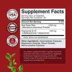 Red Yeast Rice with CoQ10 Supplement - Advanced Healthy Heart & Healthy Cholesterol Levels Formula for Men & Women - Red Yeast Rice Capsules with 1200mg per Serving and CoQ10-60 Count