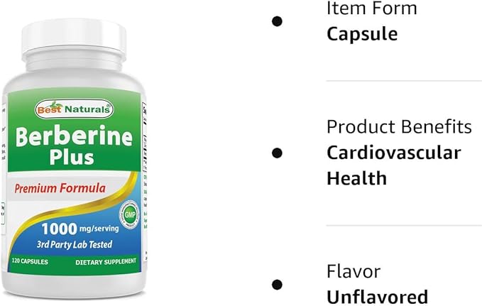 Best Naturals Berberine Plus 1000mg & Chromium Picolinate 1000mcg