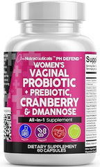 Clean Nutraceuticals Vaginal Probiotics for Women with Cranberry, D-Mannose, Prebiotics, pH Balance Support, Feminine Health, Urinary Tract Cleanse – Capsule Alternative to Gummies – 60 Count