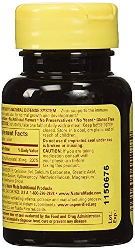 Nature Made Zinc 30 mg - 100 Tablets, Pack of 3