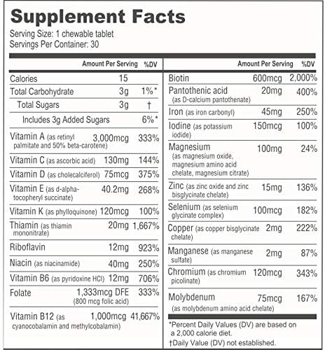 BariatricPal Multivitamin ONE 1 per Day! Bariatric Multivitamin Chewable with 45 mg of Iron | Orange Citrus | Vitamin for Bariatric Surgery Patients | 30 Count (1 Month Supply)