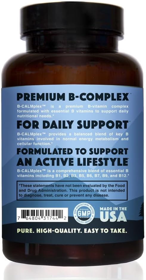 Natural Rhythm B-CALMplex B-Complex Vitamin Supplement, Comprehensive B Vitamin Blend with Methylfolate & B12, 3 Month Supply, 90 Capsules