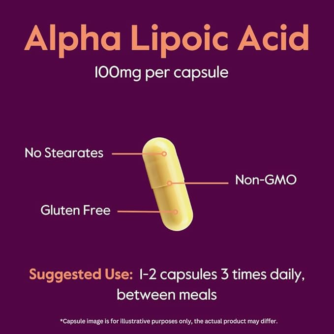 BESTVITE Alpha Lipoic Acid 100mg (240 Capsules) - No Stearates - No Flow Agents - Non GMO - Gluten Free