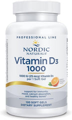 Nordic Naturals Pro Vitamin D3 1000, Orange - 120 Mini Soft Gels - 1000 IU Vitamin D3 - Supports Healthy Bones, Mood & Immune System Function - Non-GMO - 120 Servings