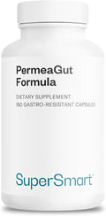 Supersmart PermeaGut Formula (High Potency) - with L-Glutamine, ButiShield Calcium Butyrate, Zinc-L-Carnosine - Gut Barrier Support | Vegan & Gluten Free - 180 Gastro-Resistant Capsules