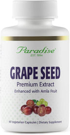 Paradise Herbs Grape Seed Extract, Active Whole Spectrum, Antioxidant, Vegan, Non GMO, Gluten Free, 90 Vegetarian Capsules