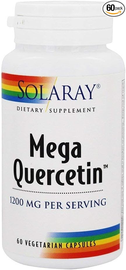Solaray Mega Quercetin, Healthy Sinus & Immune Support & AMPK Activator, Rutin, Hesperidin & Bromelain, 60 VegCaps