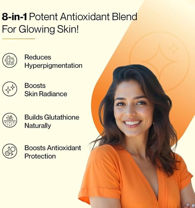 SETU Glutathione Effervescent Tablets with 500mg L-Glutathione & Vitamin C | Sugar-Free Antioxidant Supplement | Orange Flavor (Pack of 4) | 60 Tablets