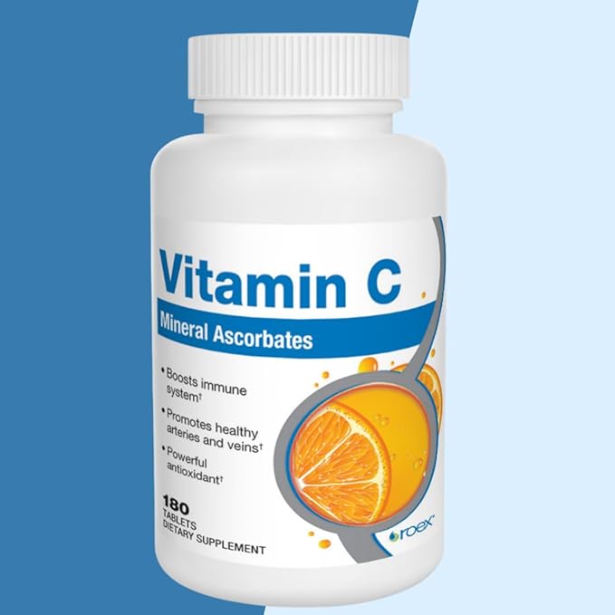Roex Vitamins | Vitamin C Mineral Ascorbates | Anti-Aging | Healthy Immune System | 180 Count