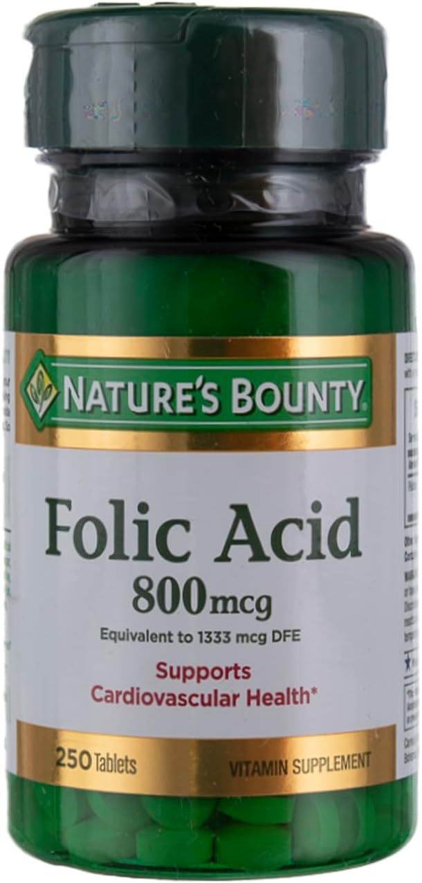 Nature's Bounty Folic Acid 800 mcg Tabs, 250 ct