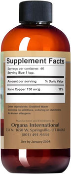 Organa Pure Crystalline Liquid Copper Supplement - 30 PPM - High Absorption Copper