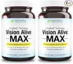 Holistic Health Labs Vision Alive Max with 8 Natural Ingredients Lutemax® 2020, Bilberries, Blueberries, c3g from Black Currant, Maqui Berry, Saffron, and Astaxanthin (30 Count (Pack of 2))