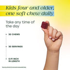 MegaFood One Daily Kids Vitamins Multivitamin Soft Chews - Vitamin B, C, D & E - Age 4+, Vegetarian, Made Without 9 Food Allergens - Grape Flavor – 30 Chews (2 Pack)