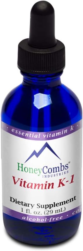 HoneyCombs Vitamin K Drops Newborn Oral Vitamin K for Newborns, and Adults Liquid Vitamin K1 Phytonadione Also k1 for Dark Under Eye Circles and Skin - Bottle - Made in USA(16 Fl oz)