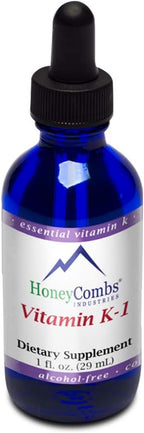 HoneyCombs Vitamin K Drops Newborn Oral Vitamin K for Newborns, and Adults Liquid Vitamin K1 Phytonadione Also k1 for Dark Under Eye Circles and Skin - Bottle - Made in USA(16 Fl oz)