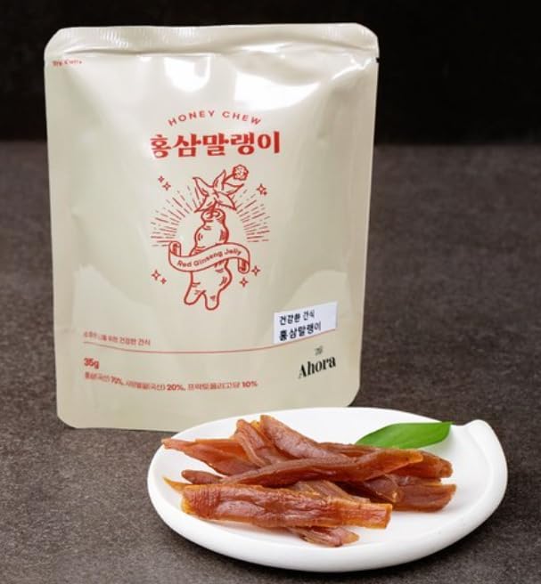 Honey Chew Korean Red Ginseng Jelly 35g (1.23 oz), 70% Korean Red Ginseng, Soft Chewy Healthy Snack, Energy Boost Treat, Made in Korea