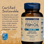 Wiley's Finest Wild Alaskan Fish Oil Peak EPA - Triple Strength Peak EPA & DHA Supplement - 1000mg Fish Oil - Omega-3s for Joint Health Support - 30 Softgels (30 Servings)